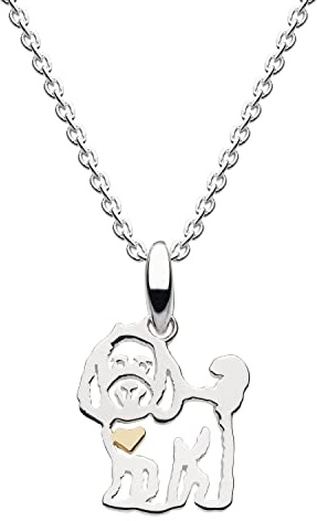 Dew Sterlingsilver och 14 karat guldpläterat Cockapoo hundhalsband, 45 cm