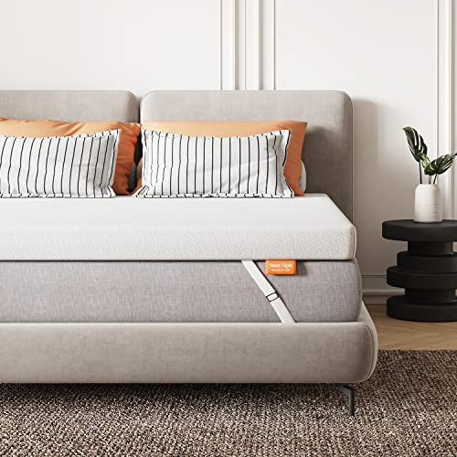 Sweetnight Topper Cubre Colchón 140 x 200 cm, 5 cm de Altura, Sobrecolchón de Espuma Viscoelástica de Gel, Colchoncillo Suave y Transpirable con Funda Extraíble y Lavable, 140 x 200 x 5 cm