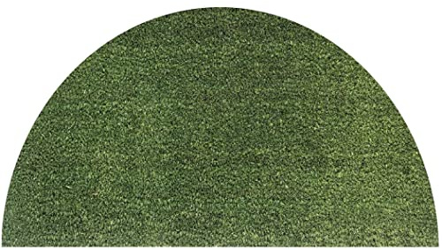 Zerbino Cocco Naturale Esterno Porta Entrata Retro Antiscivolo Tappeto Raschiafango MOD.Cocco Colorato 40X70 Mezzaluna (verde)