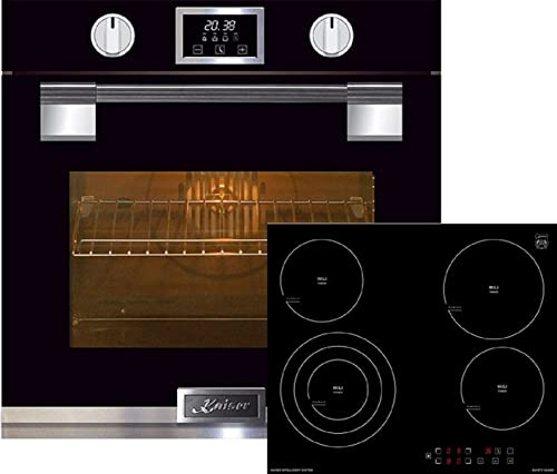 Kaiser Gasherd-Set EH 6338 S +KCT 6703 F, Einbau Backofen, SOFTCLOSE, 11 Funktionen+ 60 cm, Hi-light Herd, Kochfeld ohne Rahmen