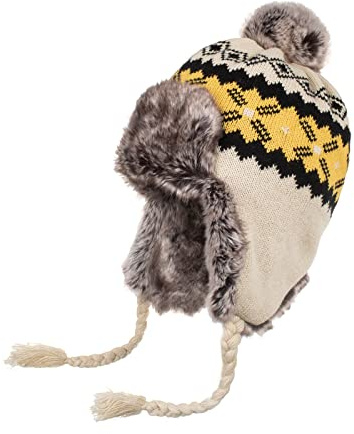 QICHEN Damen Winter Mütze Strick Fliegermütze Ohrenschützer Trapper mütze Warm Fellmütze