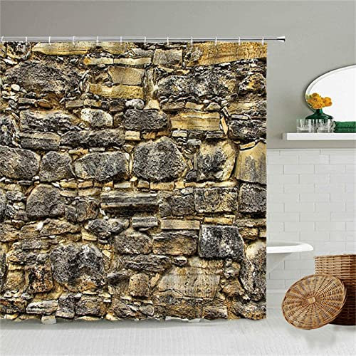 Roogsoo Stile country Tenda Doccia W240cm x L180cm Tenda per Doccia Antimuffa, Tenda da Esterno Impermeabile Tessuto, 3D Tenda con Ganci per Dormitorio Famiglia Appartamento Hotel Doccia ​Bagno Decor