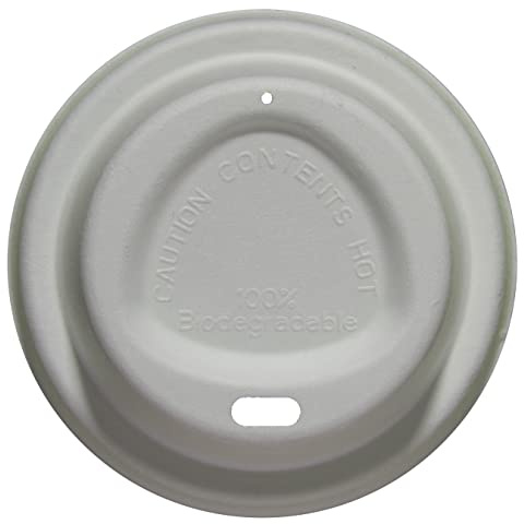 GoCoPack Pack of 100 - Eco-Friendly - 100% Biodegradable - Bagasse - Large: to Fit Standard 12oz-16oz Paper Cups - White Coffee Cup Sip Lids