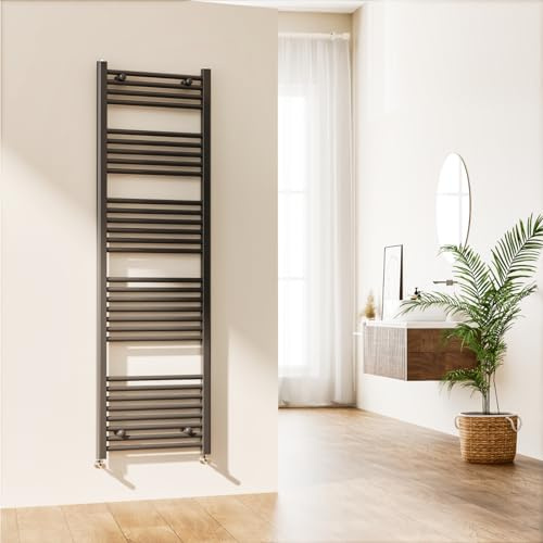 EMKE Toallero radiador Gris Antracita - Escalera de baño Moderna Recta radiador montado en la Pared Toalla de baño radiador para Sala de Estar y Cocina 1600 x 500 mm