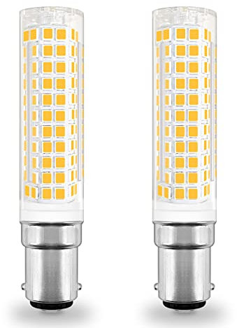 TZHILAN B15D LED Glühbirne SBC Bajonett 7W Entspricht 75W-100W Halogenbirnen 230V Nicht Dimmbar, Superstar Special T SLIM Warmweiß 3000K Für Nähmaschinen Wohnzimmer Kronleuchter, 2er Pack[MEHRWEG]