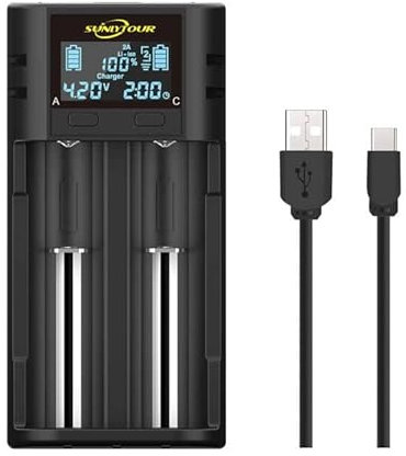 Intelligente 21700 18650 Caricabatteria, LCD 21700 caricabatteria per 20700 22700 26650 26700 16340 (RCR123) 17650 17670 Ni-MH/Ni-Cd AA AAA Batteria ricaricabile