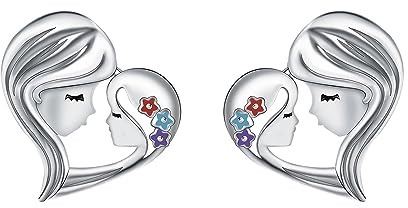Micory Damen Ohrringe 925 Sterling Silber Glücksbringer Ohrstecker Schmuck Geschenk für Mädchen Frau Mutter Tochter