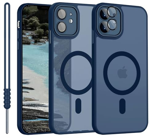 YUANDMI für iPhone 11 Hülle kompatibel mit MagSafe Dunkel Blau | Handyhülle für iPhone 11 Magnetisch Matte Touch Kameraschutz, rutschfest Kratzfest Schutz Stoßfest