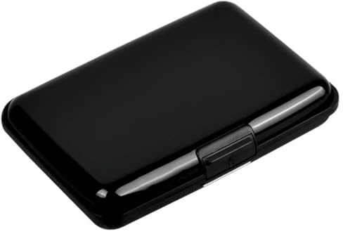 ZISONIX Porte-Carte de crédit RFID, Portefeuille en Aluminium pour Hommes et Femmes | Étui en métal Dur, idéal pour Les Cartes de Visite et Les Cartes d'accès (Noir, 4,3 Pouces)
