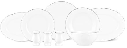 Karaca Tobias Platinum New Generation Bone Service de table 56 pièces pour 12 personnes