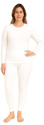 BEEYANOPAL Damen Thermounterwäsche Set mit leichtem Fleecefutter Atmungsaktive Funktionsunterwäsche Langarmshirt & Hose für Winter, Ski & Alltag
