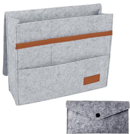 USHXVG 1 Bedside Felt Bag - Mobile Phone, TV Remote, Book Holder - Hanging & Sofa Storage Organizer (Bulk Goods)