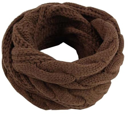 SMTCM Unisex Strick Loop Schal 130CM Warme Weich Schlauchschal Verdickter Grob Gestrickten Zopf Muster Rundschal Winterschal Wollschal Herren/Damen Einfarbiger Strickschal Für Herbst Winter Outdoor