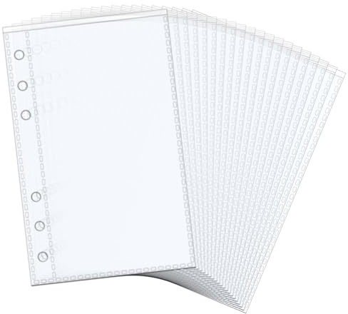 A6-Fotohüllen, transparent, 8,6 x 16,3 cm, 1 Tasche, Bildkarten-Einsätze, PP-Fotoalbum, Nachfüllseiten für 6-Ringbuch, 20 Stück