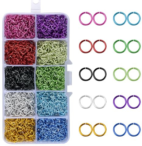 2250 Stück SchlüSselringe, Mini Karabiner, Biegeringe, SchlüSselringe 6mm, 10 Farben Offene Ringe für Halskette Armband SchlüSsel DIY Schmuck Machen