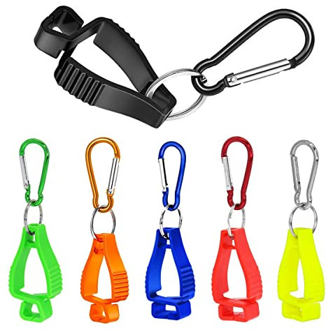 Lonrtesw 6Pcs Glove Clips for Work Glove Holders Glove Belt Clip with Metal Carabiners for Construction Worker Guard Labor