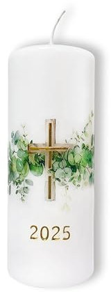 FRITZ COX Osterkerze 'Erleuchtung', mit Jahreszahl, Eukalyptus 15x6cm