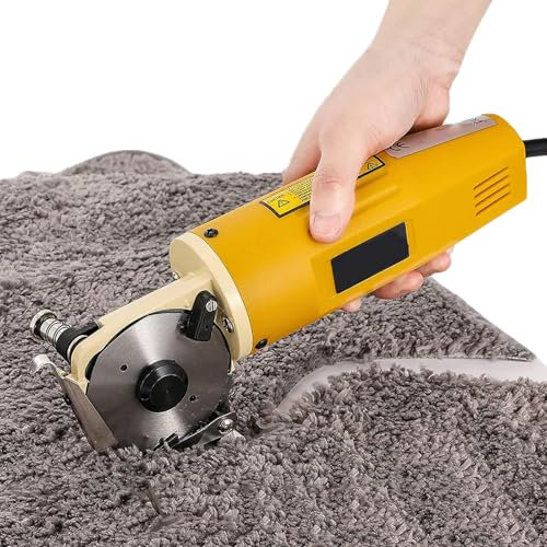 CHANGLKJ Taglierina Cordless per Tessuti Rotondi, Forbici Elettriche per Tessuti con Lama da 70 Mm, Pietra di Affilatura Incorporata E Affilatura Automatica, Spessore Massimo di Ritaglio di 25mm