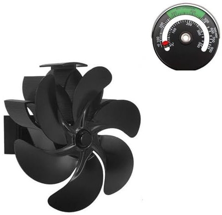 Ventilador Estufa Leña Ventilador de Estufa Mini de 6 aspas Alimentado por Calor Ventilador silencioso Ventilador de Estufa de leña Ventilador de Chimenea Distribución de Calor cálido for el Invierno