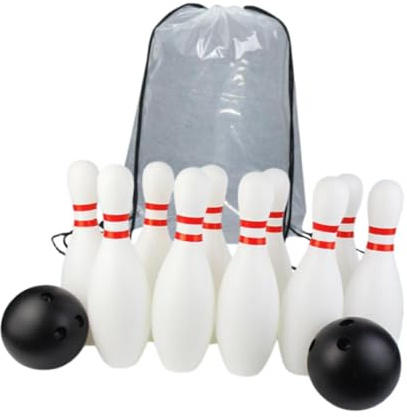 perfk Kids Bowling Set Family Bowling Game Educational 10 e 2 Palle da Esterno Gioco Sportivo per Le attività del Giardino del Parco, 22 Cm