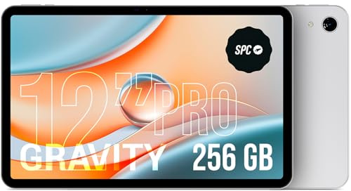 SPC Gravity Pro 12 - Tablette Android FHD, 256Go, RAM 6Go, Charge Rapide | Écran 12 Matte View antireflet, 8000mAh, 4G, Octa-Core, Android 14 et charge rapide 18W