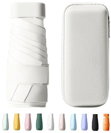 Yanrunce Mini-Regenschirm, Mit Aufbewahrungsbo UV-Schutz Sonnenschirm Mini 6 Knochenschirm, Regenschirm Sturmfest für Erwachsene Kinder, Ultra-Portable Design for On-the-Go