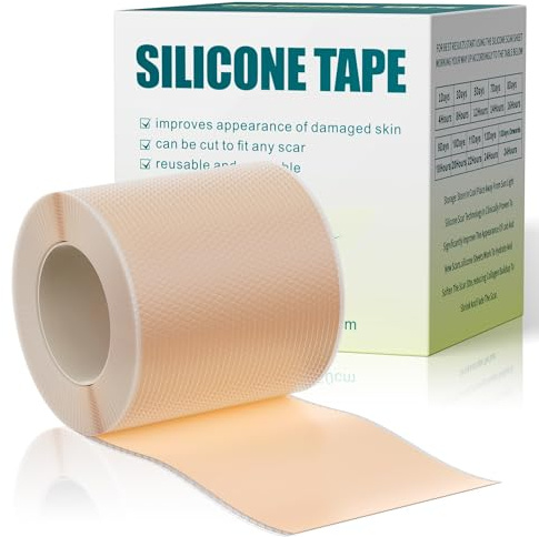 Silikon Narbenpflaster - Medizinische Qualität für OP Narben, Kaiserschnitt & Verbrennungen - Hautverträglich Wasserdicht & Wiederverwendbar (210cm)