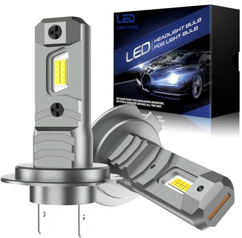 OVVOFPP H7 LED Ampoule,100W 30000LM 6500K Blanc Froid,Ampoules de Phare Voiture et Moto,LED H7 1:1 Mini Taille, Remplacement Halogène, Plug and Play