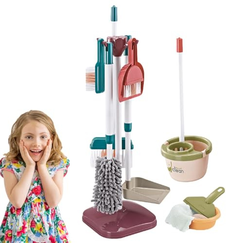 Rengöringsleksaker för småbarn – PP-material Rengöringsset för barn | Cleaningd Leksaker Set Låtsaslekverktyg | Educational Cleaningd Toyss for Kids Rollspel Lärande sysslor Hemma Lekrum och dagligt r