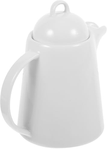 HOMSFOU Brocca in Ceramica 850Ml Manico e Coperchio, Bollitore per Acqua e Bevande Fredde, Uso Domestico, Design Retrò per Colazione e Riunioni Familiari