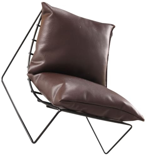 Alasum Sedia Miniatura in Metallo e Pelle per Casa delle Bambole, Accessorio Mini Arredo Decorativo in Stile Vintage, Dimensione 6 Cm per Collezionisti