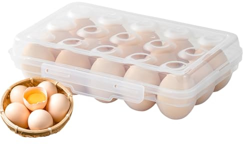 Ägglåda med lock – Compact Elegant Premium, Sleek, hållbar, för kylskåp, ägg, skydd 15, Picn köksgaller, multipurpose utomhus inomhus mångsidig användning