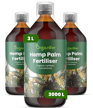 Engrais liquide organique 3x1L pour Palmier chanvre – favorise croissance et santé – Organifer