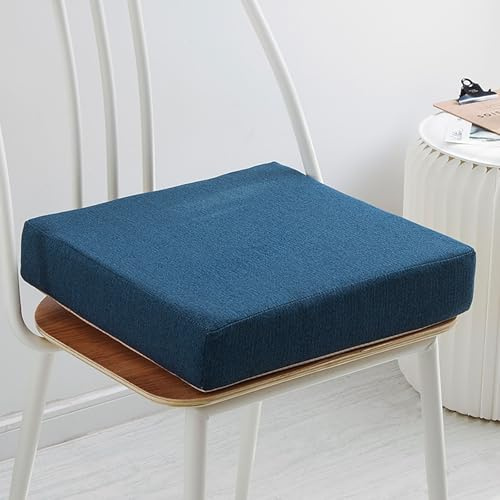 Extra tjockt Bo Cush för seniorer tvättbart golvskydd för fåtöljer bilar kontor och rullstolar mörkblå 60 x 60 x 5 cm och stöd