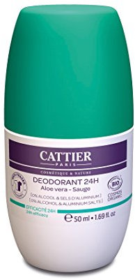 Cattier Déodorant - Roll-on 24h - Aloe Vera et Sauge - 50 ml