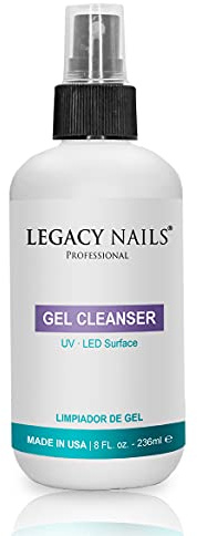 LEGACY NAILS Gel Cleanser 8oz / 253ml - Removes Tacky Layer & Sticky Residues - UV & LED Gel Cleanser