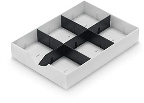 Styro System-Schublade für Sortierstation styrodoc, weiß mit 1 Längs- und 2 Querstegen in schwarz, Material: - 1 Stück (268-405.05)