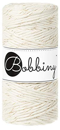 Bobbiny Makramee Kordel 3mm - 100m wählbar (Naturgold)