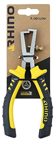 RHINO - Pince à dénuder de câbles, pince à dénuder manuelle 160 mm - Fabriqué en Acier haute qualité - Manche ergonomique - Longueur 160 mm - Haute qualité - Garantie à vie