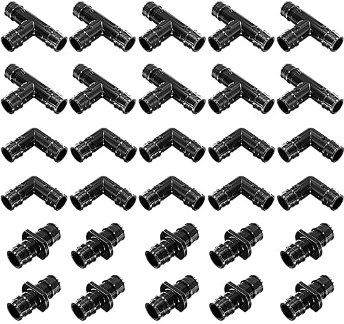 Vigolix Pex A Fittings –1/2 inch Pex Fittings Set | Elbow, Tee & Coupler Kit | ASTM F1960 Certified PPSU | For Water Supply & Radiant Heating [Pack of 30]