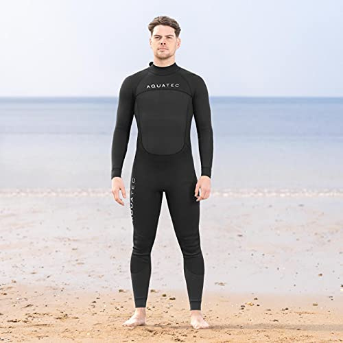 AQUATEC Mens Full Length Wetsuit - 6 Sizes / 3 Thicknesses: 2mm, 3/2mm & 5/4mm | High-Grade Neoprene Mens Wetsuit For Water Sports & More | YKK Back Zipper (3/2mm Thickness, XXL)