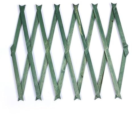 My Garden Outdoor Living Expandable Wooden Trellis - 6ft Extendable Panels Brass Pinned Carbonized Corrosion Protection & Weatherproof Wood Ivy Flowers Plants Climbing Frame Green 180 x 90 cm