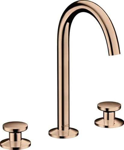 hansgrohe AXOR One 3-Loch Waschtischarmatur Select 170 mit Push-Open Ablaufgarnitur, Ausladung 140 mm, 48070300, Farbe: Polished Red Gold