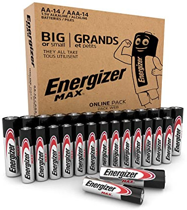 Energizer Max Batterien AA und AAA Kombipackung (28 Stück) - 1,5V Alkali-Batterie für Haushalt und Büro - 100% plastikfreie Recycelbar Verpackung - 10 Jahre lagerfähig [Exklusiv bei Amazon]