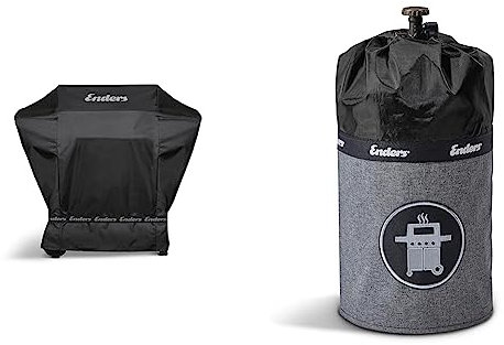 Enders Gasgrill Abdeckhaube für Gasgrill SAN DIEGO 4-Brenner & Gasflaschenhülle Style Black 5115, Gasflasche Grill-Abdeckung 5 kg, Keine Rostränder durch Silikonfüße, feuerfest, UV-Schutz