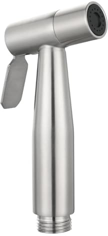 Tecmolog Doccino Bidet Acciaio Inox Doccetta WC a Mano Spruzzino per Bidet Portatile, Nichel Spazzolato, WS024