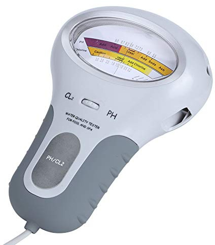 Wassertest-Monitor, Tragbares PH-Chlor-Wasserqualitätstest-Monitor-Messgerät für Schwimmbäder, Spas, 5, 5–9, 0 PH