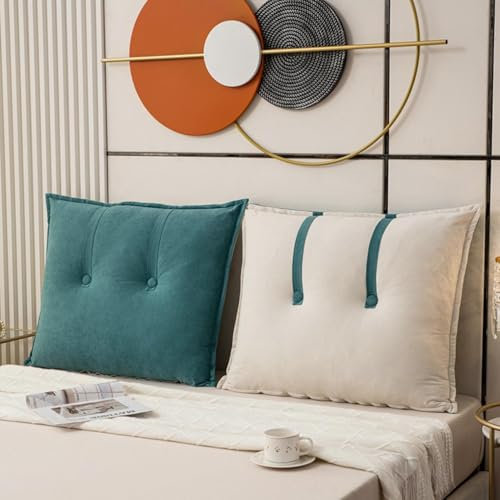 Kopfteilkissen für Bett und Sofa Rückenlehne Lesekissen Schulter Rücken-und Lendenwirbelstütze Lehnenkissen Rückenkissen Bett Abnehmbarer Outdoor Bank Lesekissen Weiches Wandkissen(G,100x60x15cm1pc)