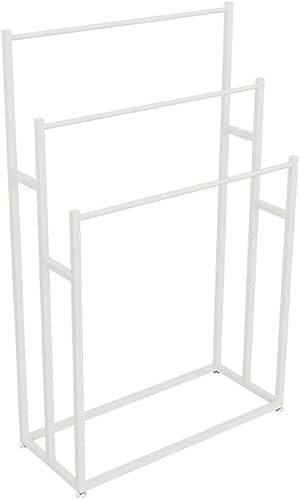 Free Standing Towel Rack Freestanding Towel Rack Floor Standing Towel Rack Metal Towel Rack with 3-tier Towel Bar Sturdy and Durable with Feet，White-65cm