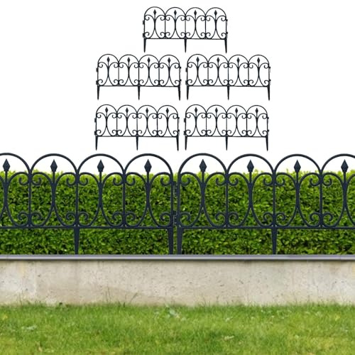 Clôture de Protection de la Cour, 5 pièces Paysage Clôture de Protection des Fleurs Clôture de Jardin ornemental Bordure extérieure en métal pour Jardin, pelouse, Jardin, Parterre de Fleurs